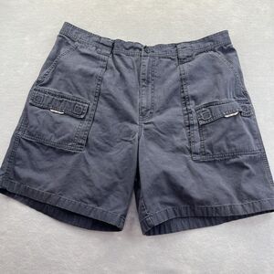 LL Bean Cargo Front Pocket Navy Blue Hiking Shorts Mens 40 Vintage